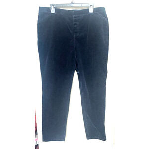 J. Jill Pants Womens 14 Navy Blue Corduroy Pull on cropped stretch jeans casual